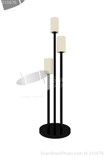 Image of 3D render of the lamp with three bulbs