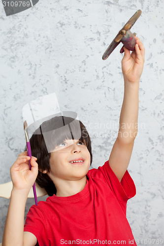 Image of boy and plane