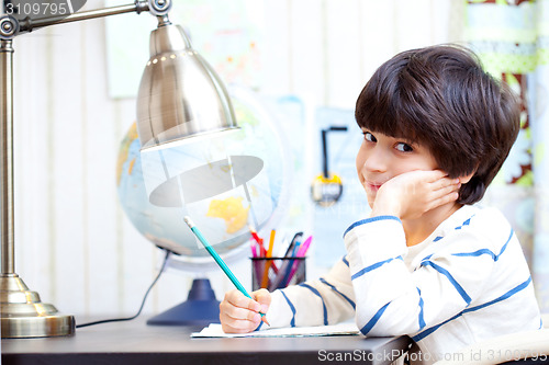 Image of schoolchild doing homework