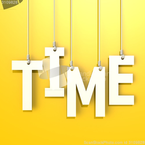 Image of Time word in yellow background