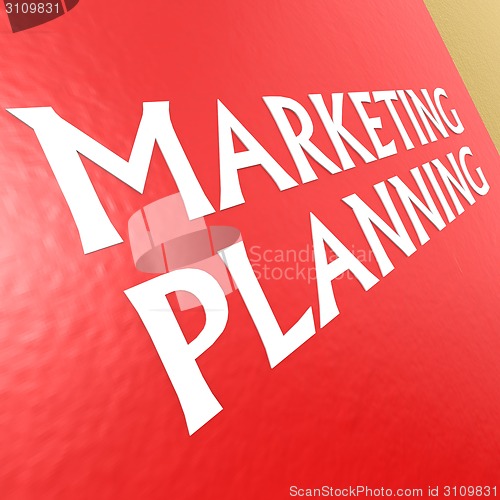 Image of Marketing planning with red background