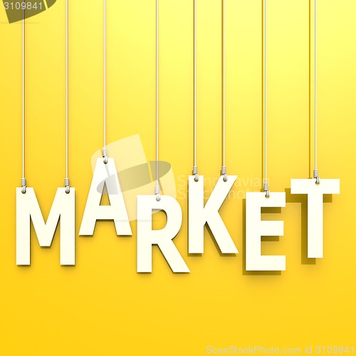 Image of Market  word in yellow background