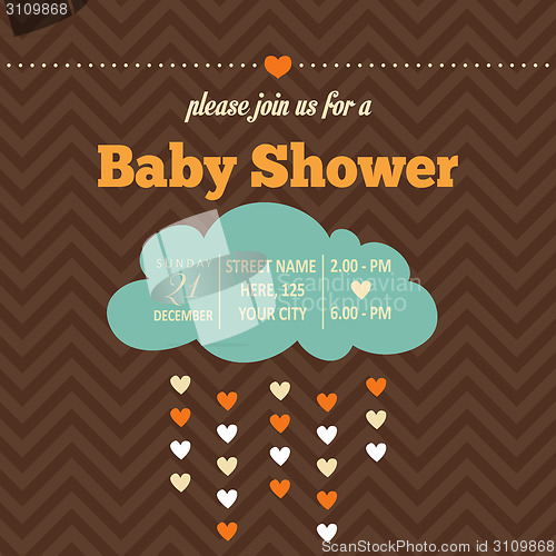 Image of baby shower invitation in retro style