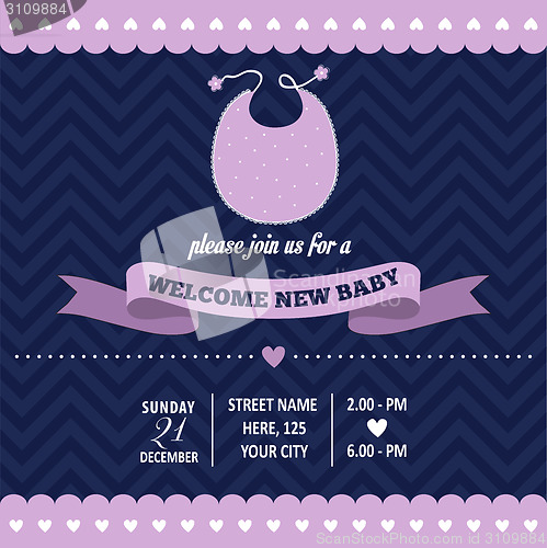 Image of baby shower invitation in retro style