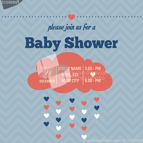 Image of baby shower invitation in retro style