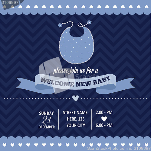 Image of baby shower invitation in retro style
