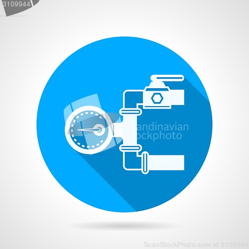 Image of Round vector icon for pressure gauge