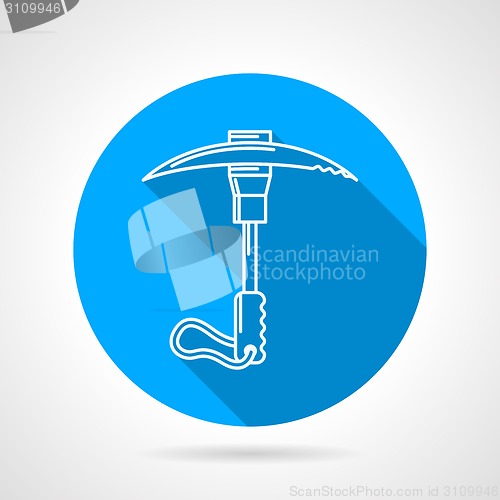 Image of Climbing ice axe round vector icon