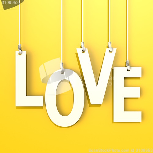 Image of Love word in orange background