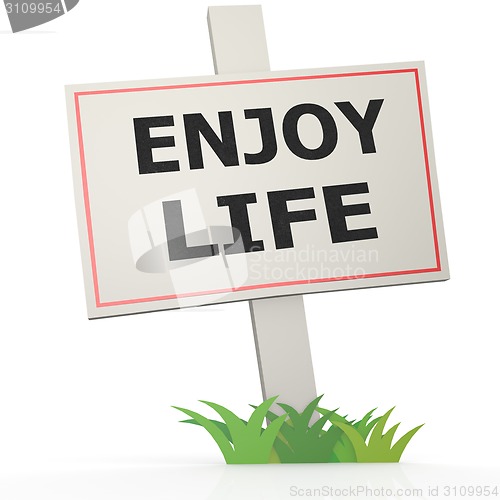 Image of White banner with enjoy life
