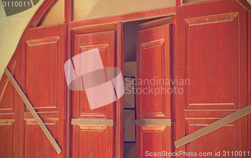 Image of Old doors in the house in the old town of Rethymno, Crete, Greec