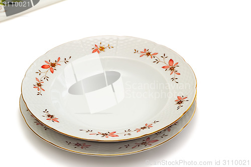 Image of Tableware, plates on a white background.