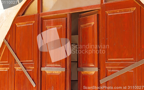 Image of Old doors in the house in the old town of Rethymno, Crete, Greec