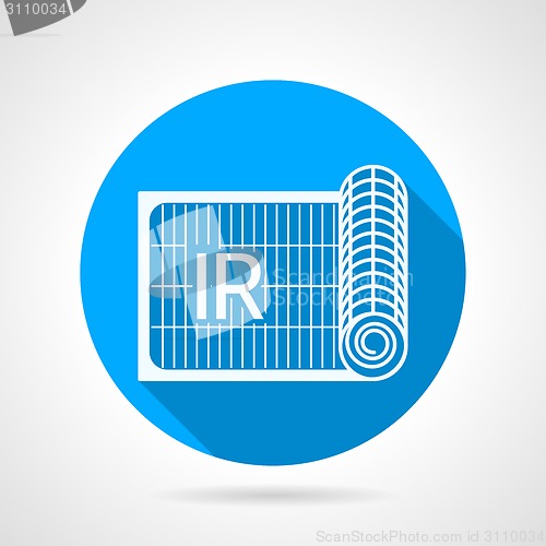 Image of Blue flat vector icon for IR heated floor