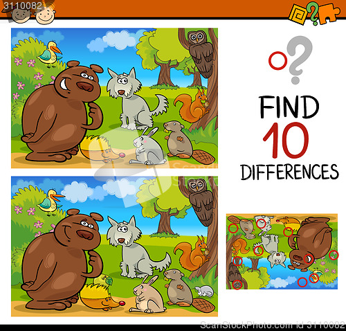 Image of finding differences game cartoon