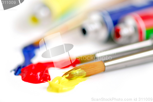 Image of Primary colors paintbrush