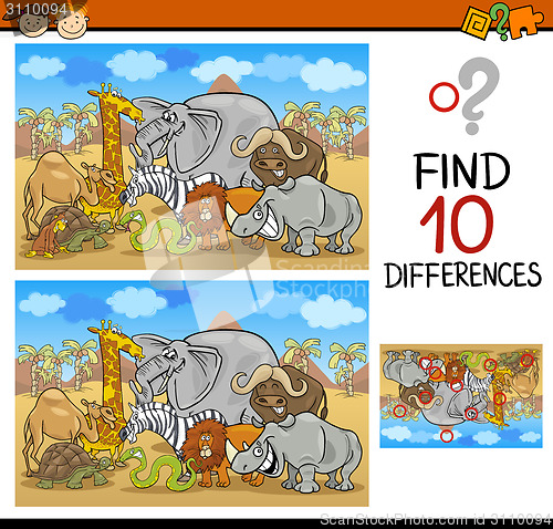 Image of finding differences game cartoon