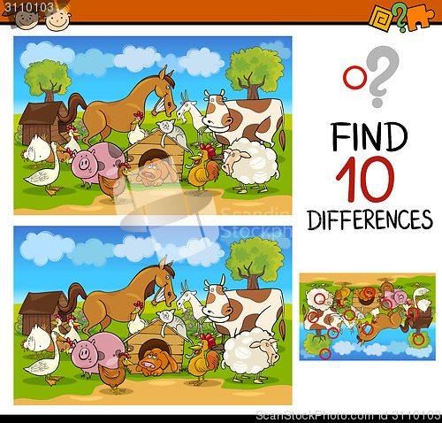 Image of finding differences game cartoon