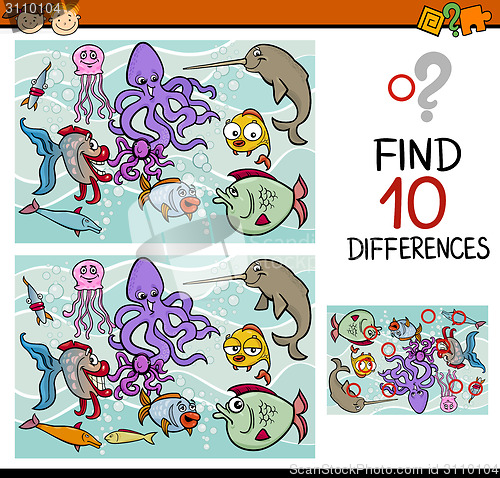 Image of finding differences game cartoon