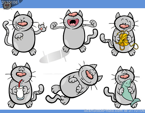 Image of cats set cartoon illustration