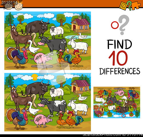 Image of finding differences game cartoon