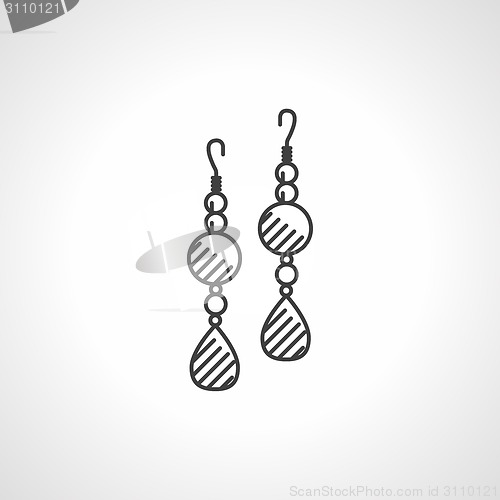 Image of Black vector icon for earrings