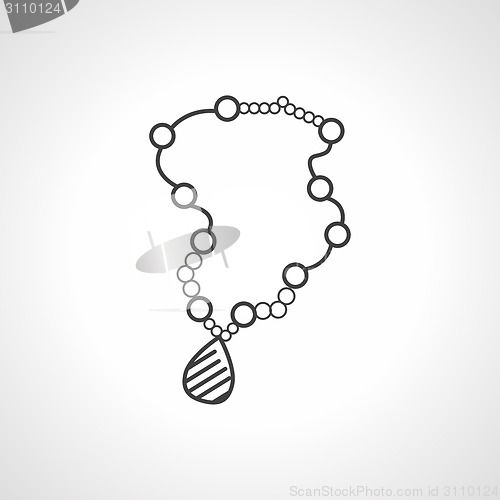 Image of Black vector icon for necklace