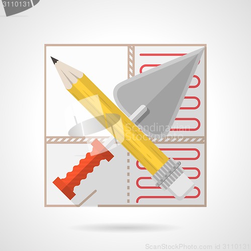 Image of Colorful vector icon for underfloor heating service