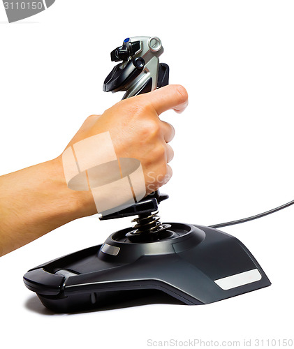Image of male hand with a game joystick