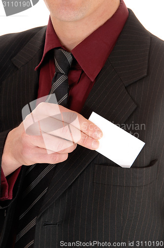 Image of Man with business card.
