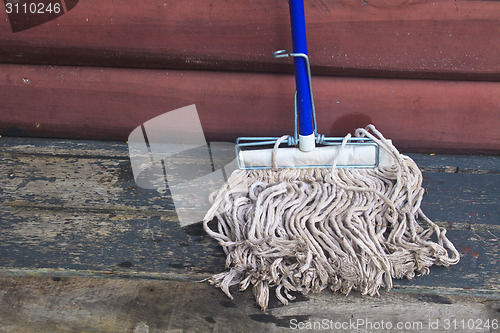 Image of mop cleaning gadgets on terrace