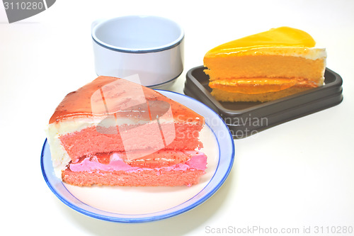 Image of Dessert Orange Cheesecake with Strawberry cheesecake