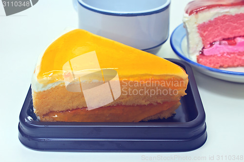 Image of Dessert Orange Cheesecake with Strawberry cheesecake