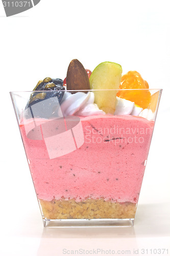 Image of cupcake with cream and fruits