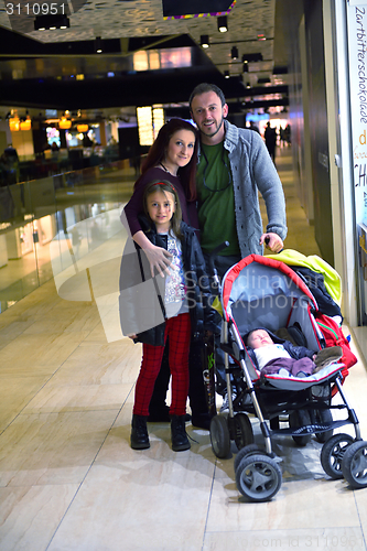 Image of family in shopping mall