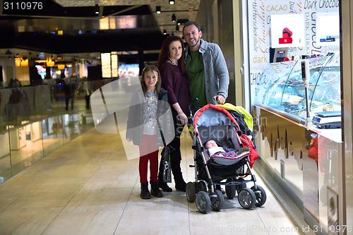 Image of family in shopping mall