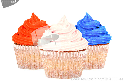 Image of Patriotic red, white and blue cupcakes