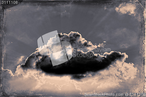 Image of Vintage sky background with retro texture.