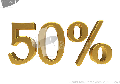 Image of 3D 50 percent isolated