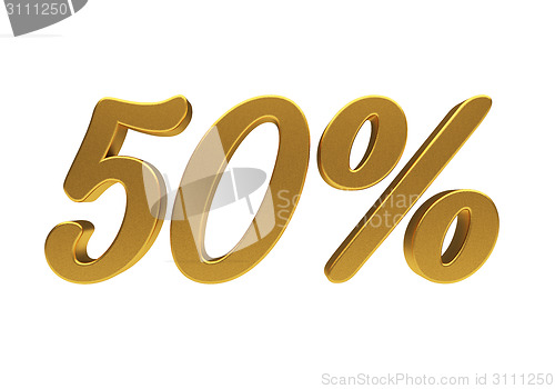 Image of 3D 50 percent isolated