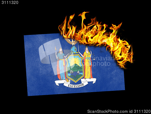 Image of Flag burning - New York