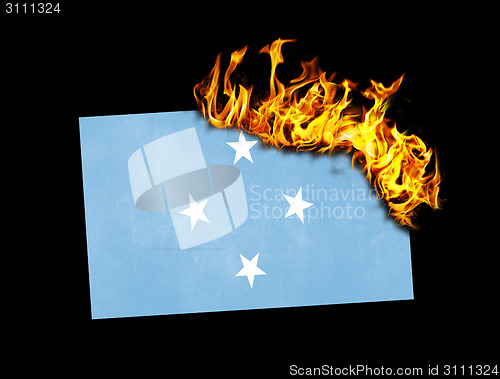 Image of Flag burning - Micronesia
