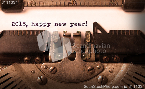 Image of Vintage inscription made by old typewriter