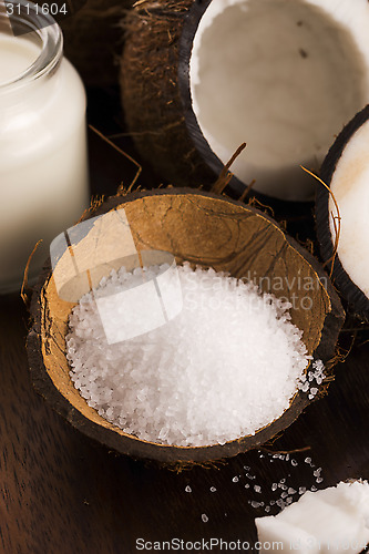 Image of coco bath. coconut with sea salt 