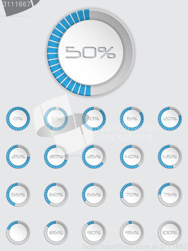 Image of Cool 3d loader icon set in blue