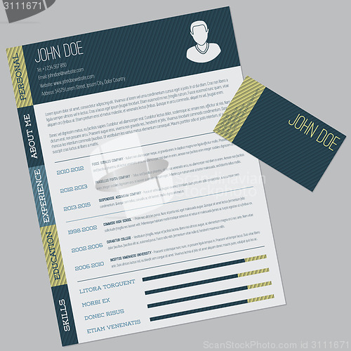 Image of Simple cv with business card