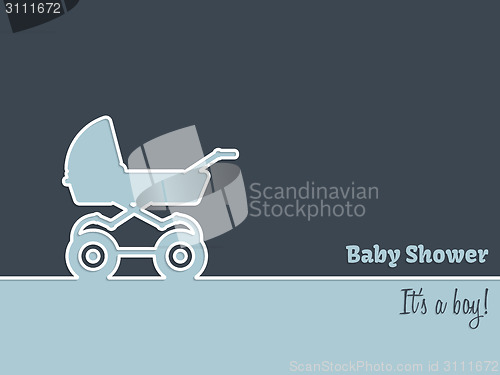Image of Newborn greeting card with stroller
