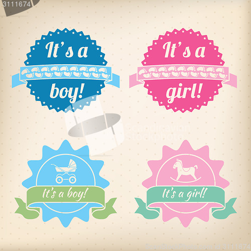Image of Baby badges for girls and boys