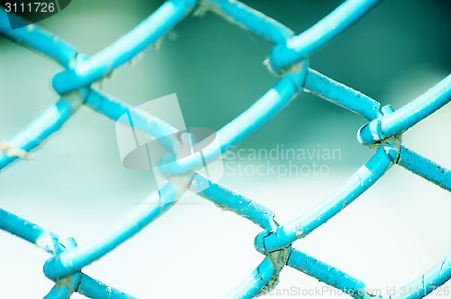 Image of Green metal iron mesh background.