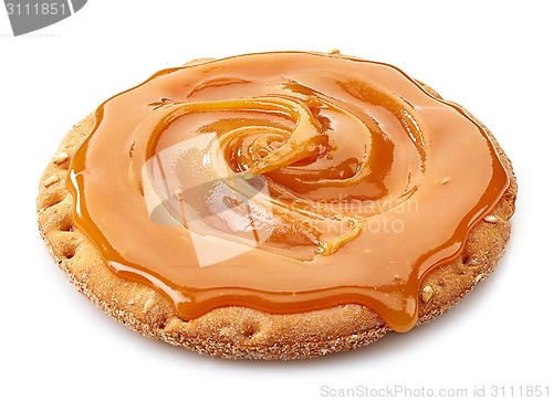 Image of bread cookie with caramel cream